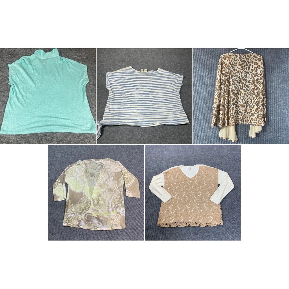 Chicos Lot 5 Tops Sweaters Cardigans Womens 3 Colorful Luxury Beautiful Gorgeous